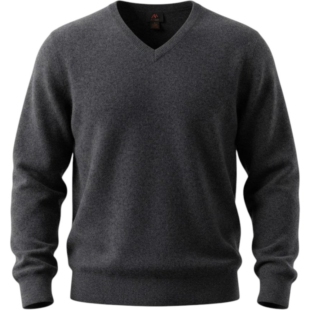 Pgara Mens 3X Gray Cotton Cashmere V-Neck Pullover Sweater LS Quiet Luxury Soft